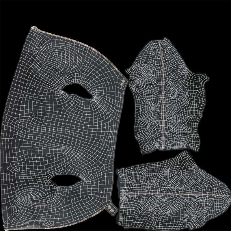 Tiny Black Leather Jacket Open Low-poly 3D model_14