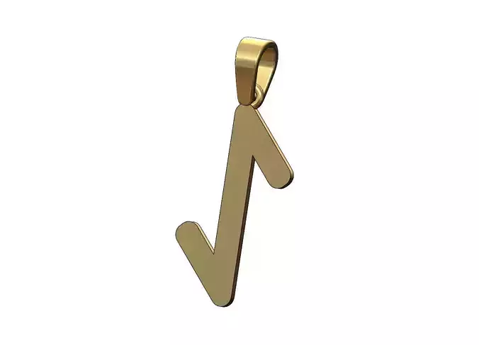 Eihwaz viking runes initials alphabet pendant charm bail 3D print model
