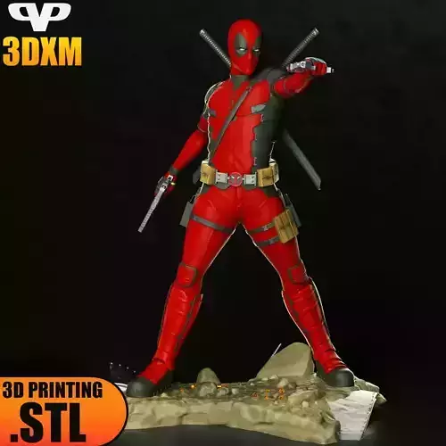 Deadpool STL for 3D Printing ChibiSTL 3DXM
