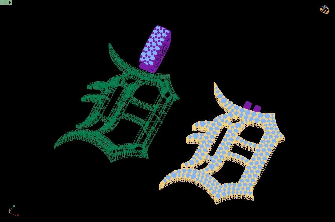 Custom Detroit Tigers Diamond Pendant - DTM Base Ball Team 3D print model_14