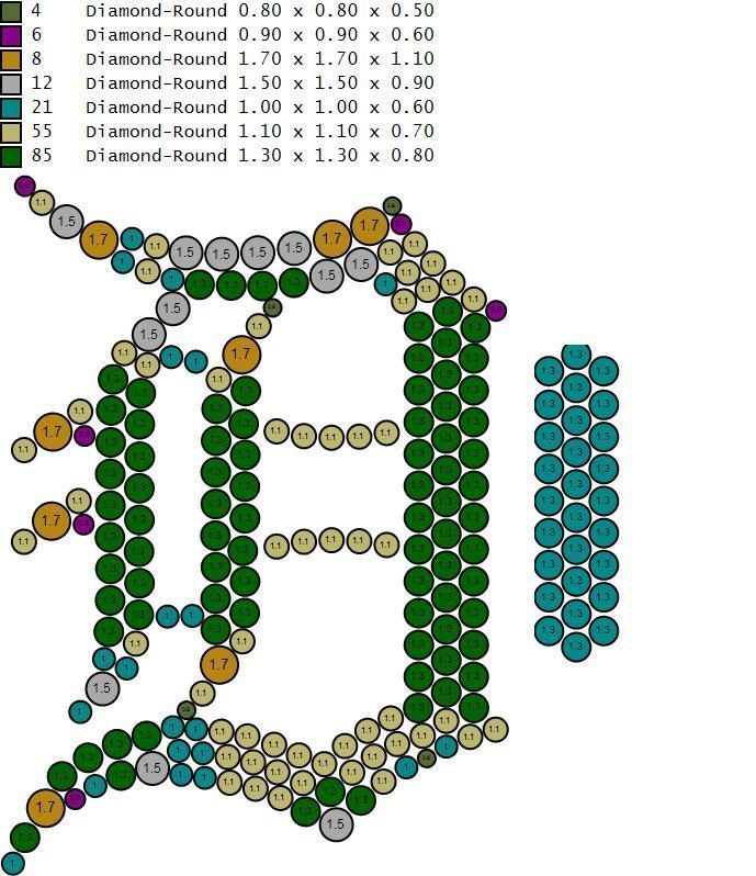 Custom Detroit Tigers Diamond Pendant - DTM Base Ball Team 3D print model_15