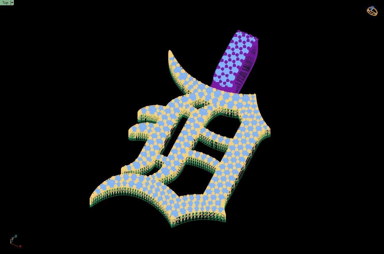 Custom Detroit Tigers Diamond Pendant - DTM Base Ball Team 3D print model_13