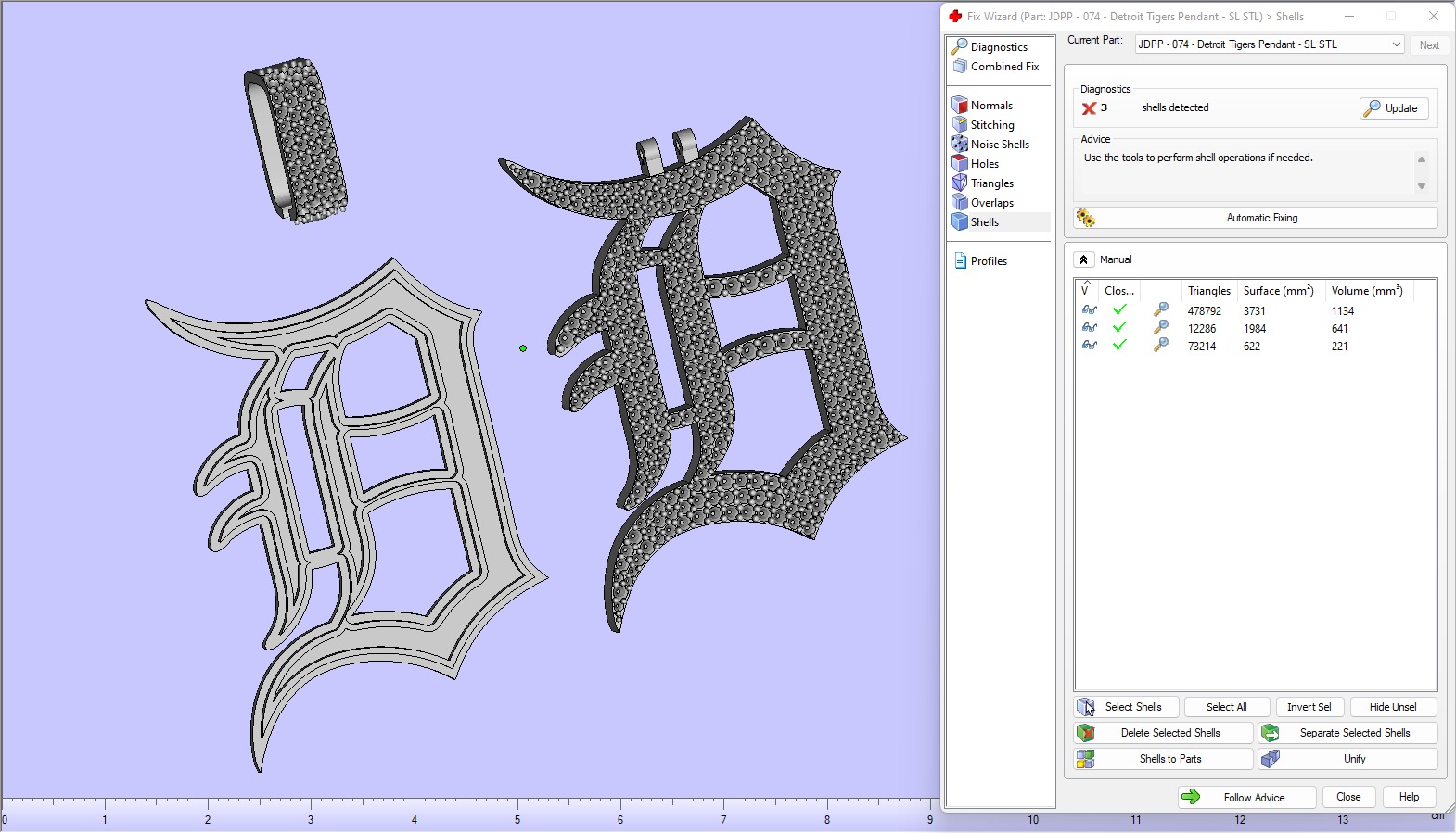 Custom Detroit Tigers Diamond Pendant - DTM Base Ball Team 3D print model_18