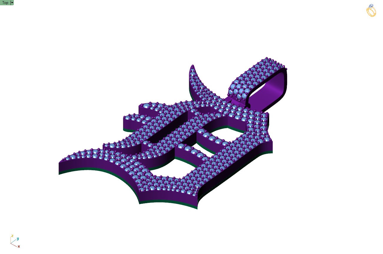 Custom Detroit Tigers Diamond Pendant - DTM Base Ball Team 3D print model_9