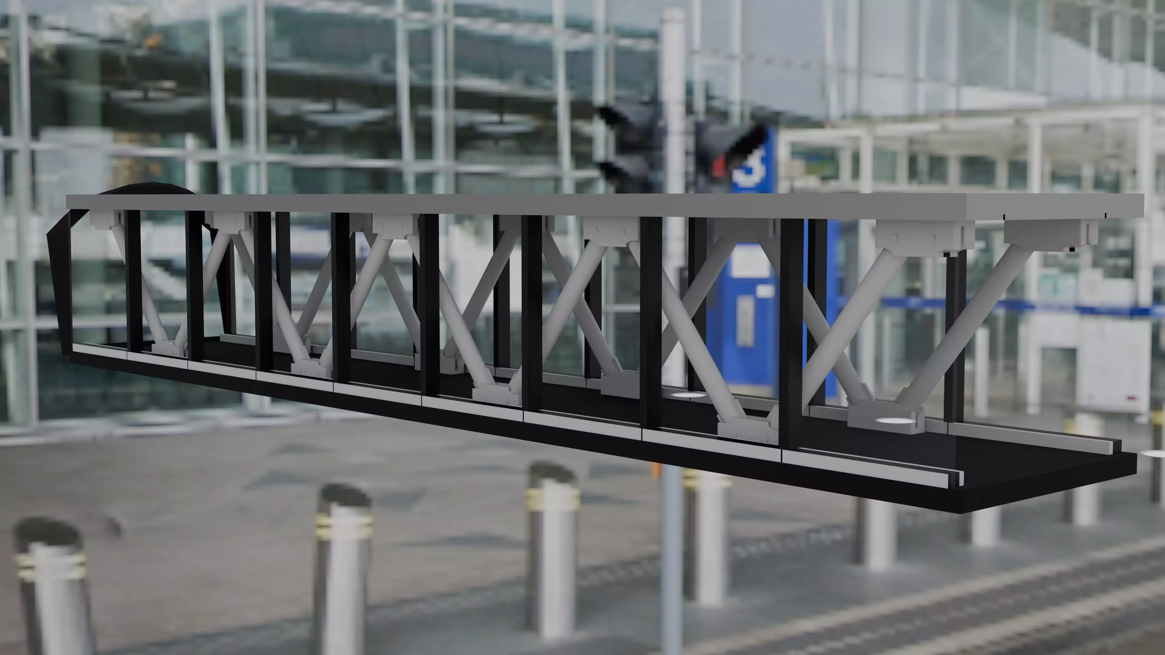 Airport gate Low-poly 3D model