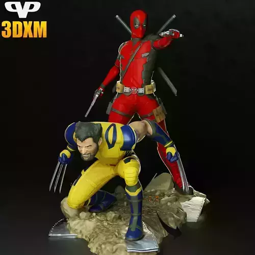 Deadpool and Wolverine STL for 3D Printing ChibiSTL 3DXM 3D print model