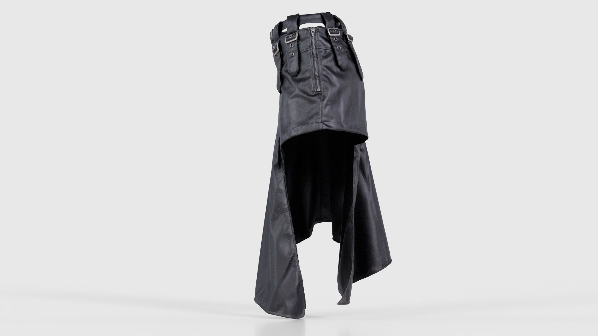 Asymmetric Belts Skirt Low-poly 3D model_24