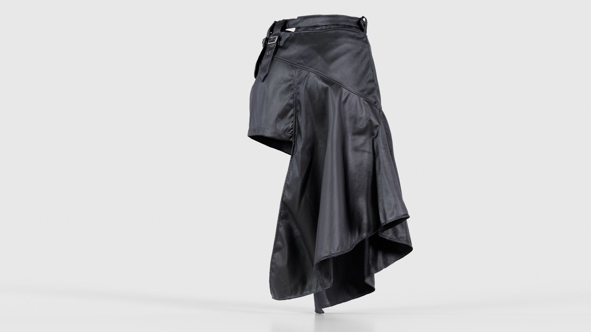 Asymmetric Belts Skirt Low-poly 3D model_20