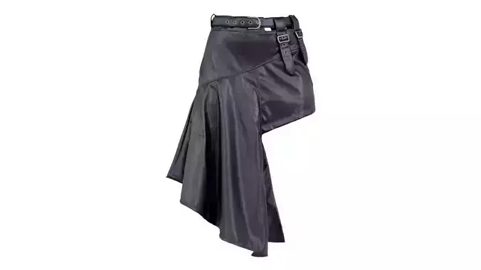 Asymmetric Belts Skirt Low-poly 3D model
