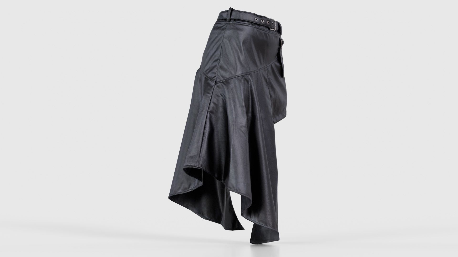 Asymmetric Belts Skirt Low-poly 3D model_17