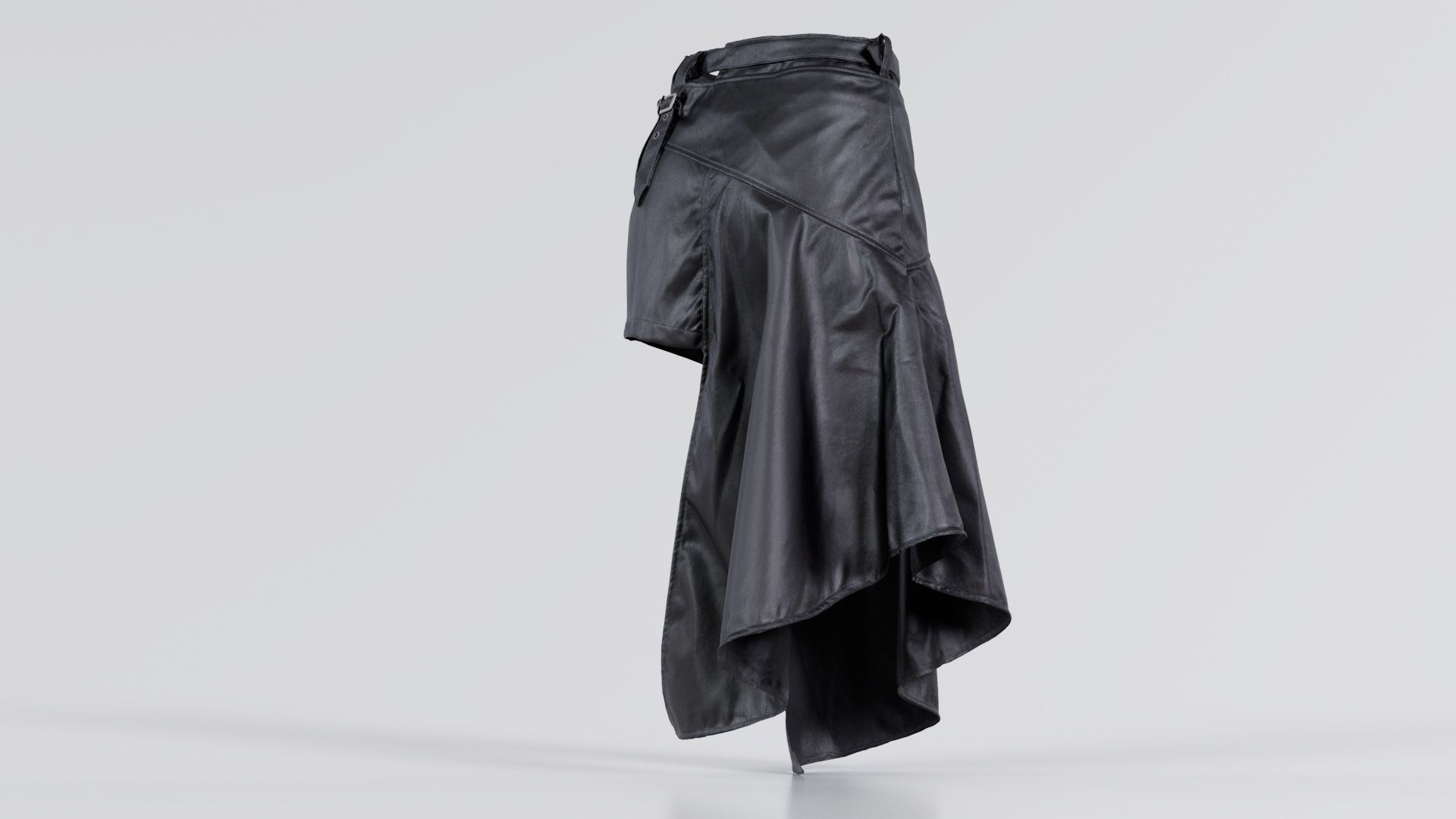 Asymmetric Belts Skirt Low-poly 3D model_4