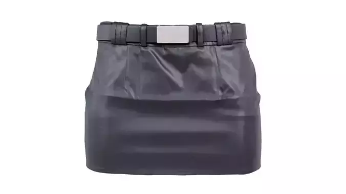 Belted Leather Mini Skirt Low-poly 3D model