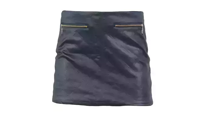 Black Leather Padded Skirt Low-poly 3D model