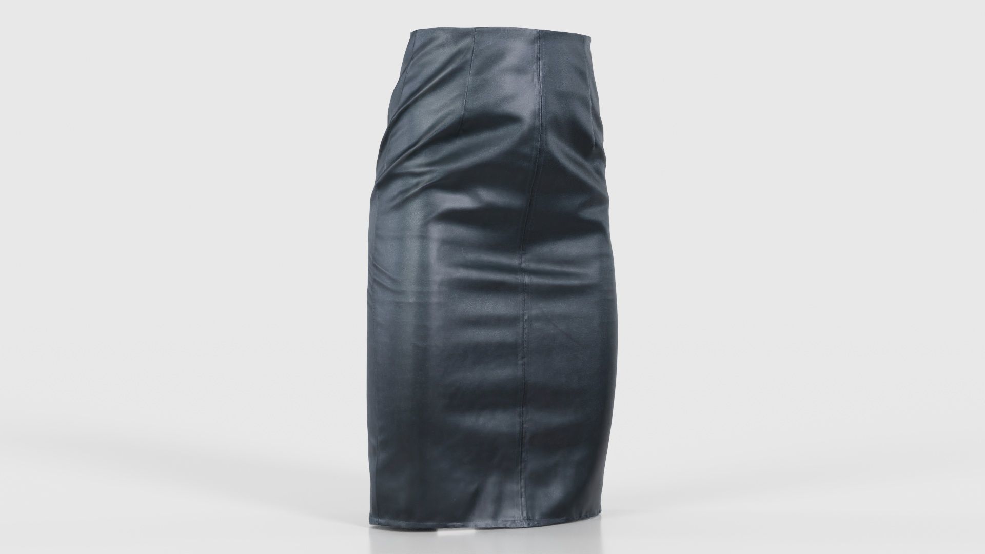 Black Leather Pencil Skirt Low-poly 3D model_16