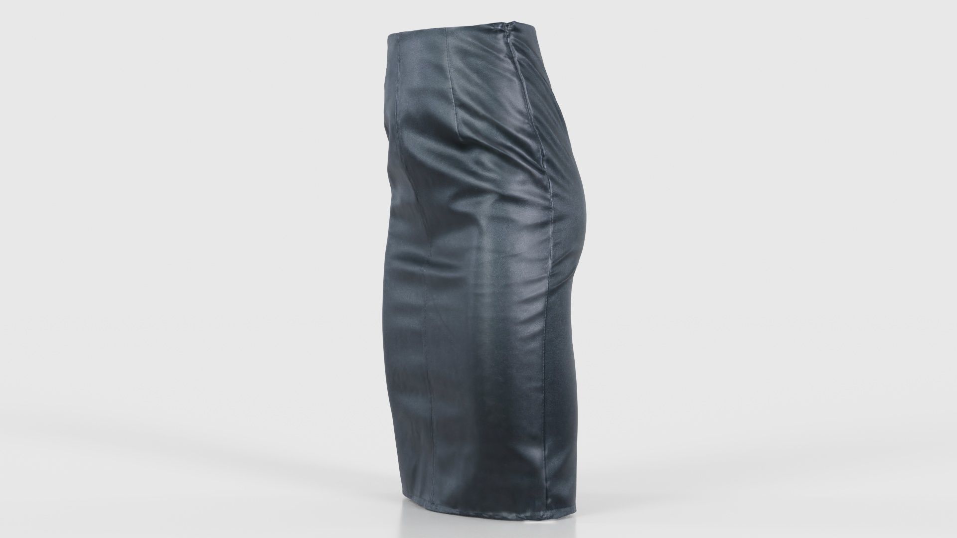 Black Leather Pencil Skirt Low-poly 3D model_25