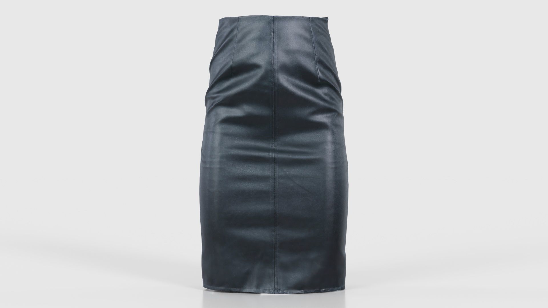 Black Leather Pencil Skirt Low-poly 3D model_15