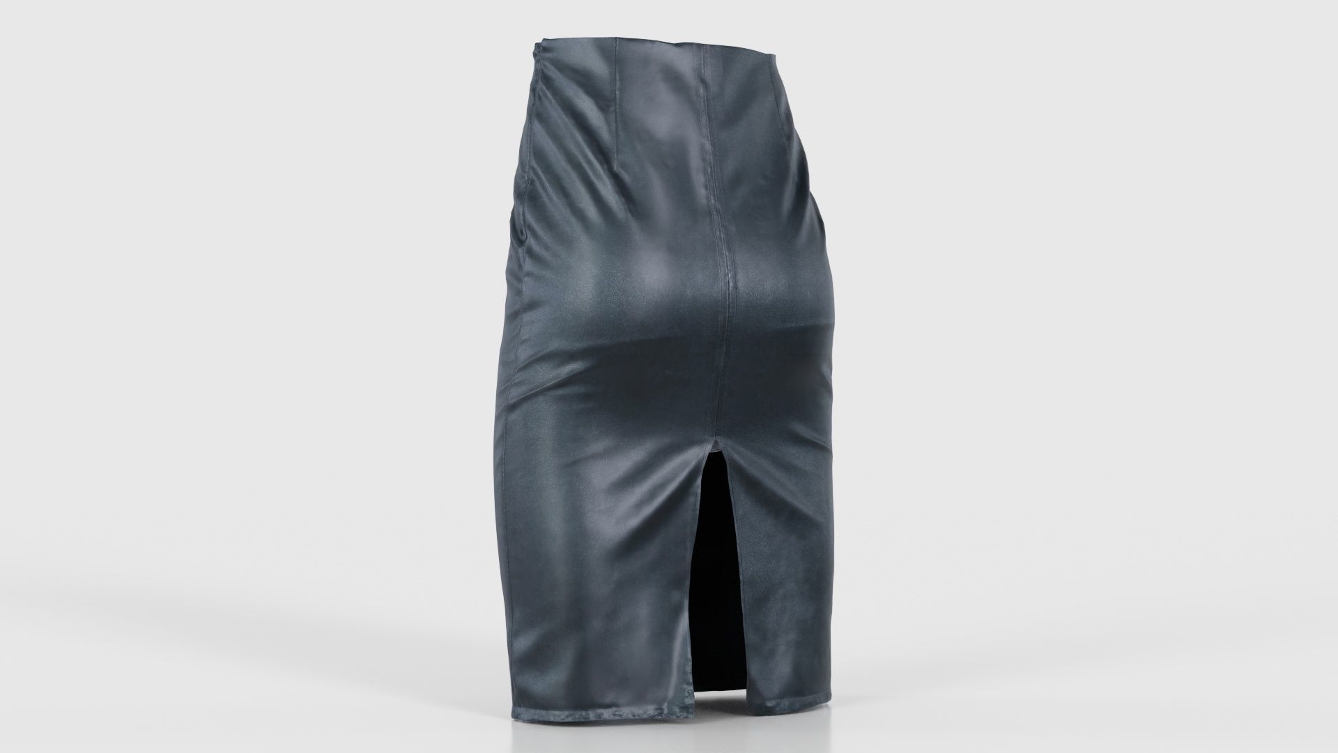 Black Leather Pencil Skirt Low-poly 3D model_22