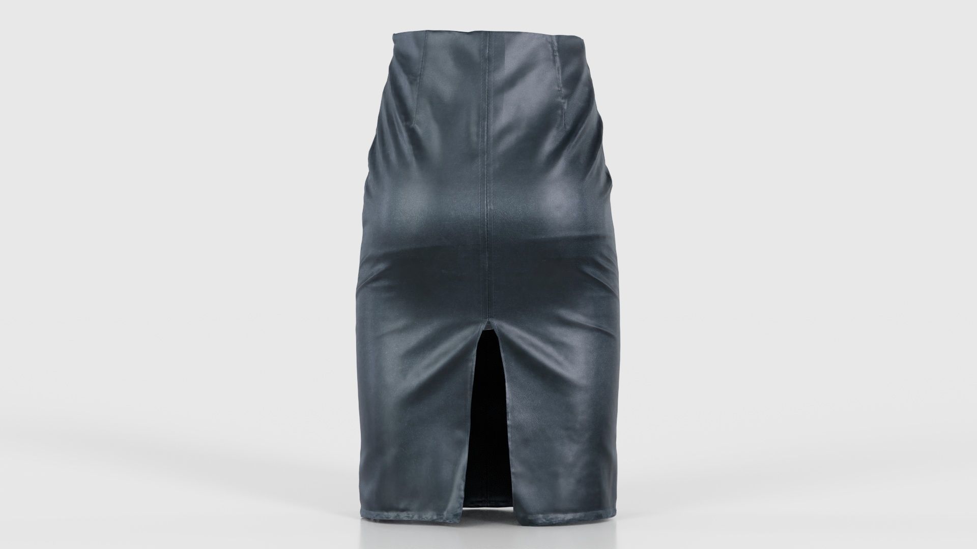 Black Leather Pencil Skirt Low-poly 3D model_21