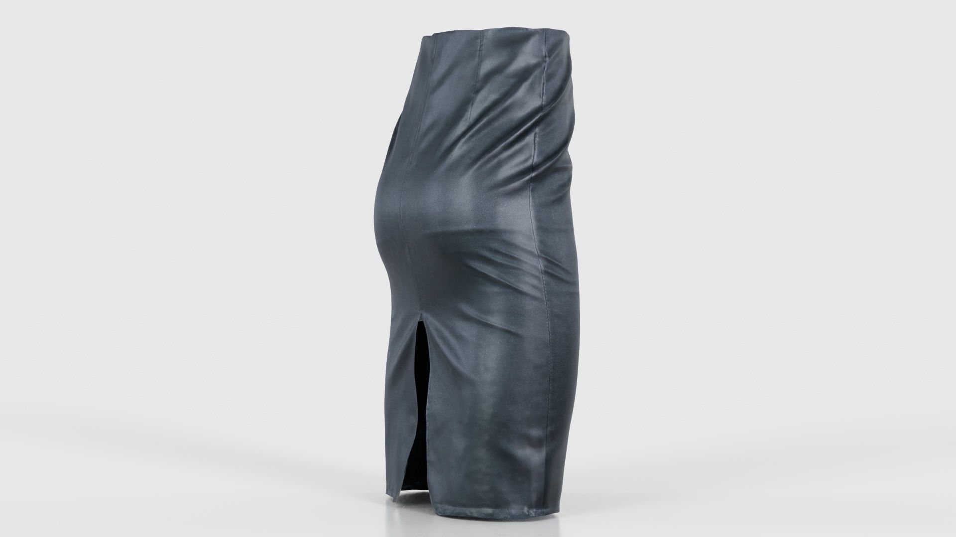 Black Leather Pencil Skirt Low-poly 3D model_19
