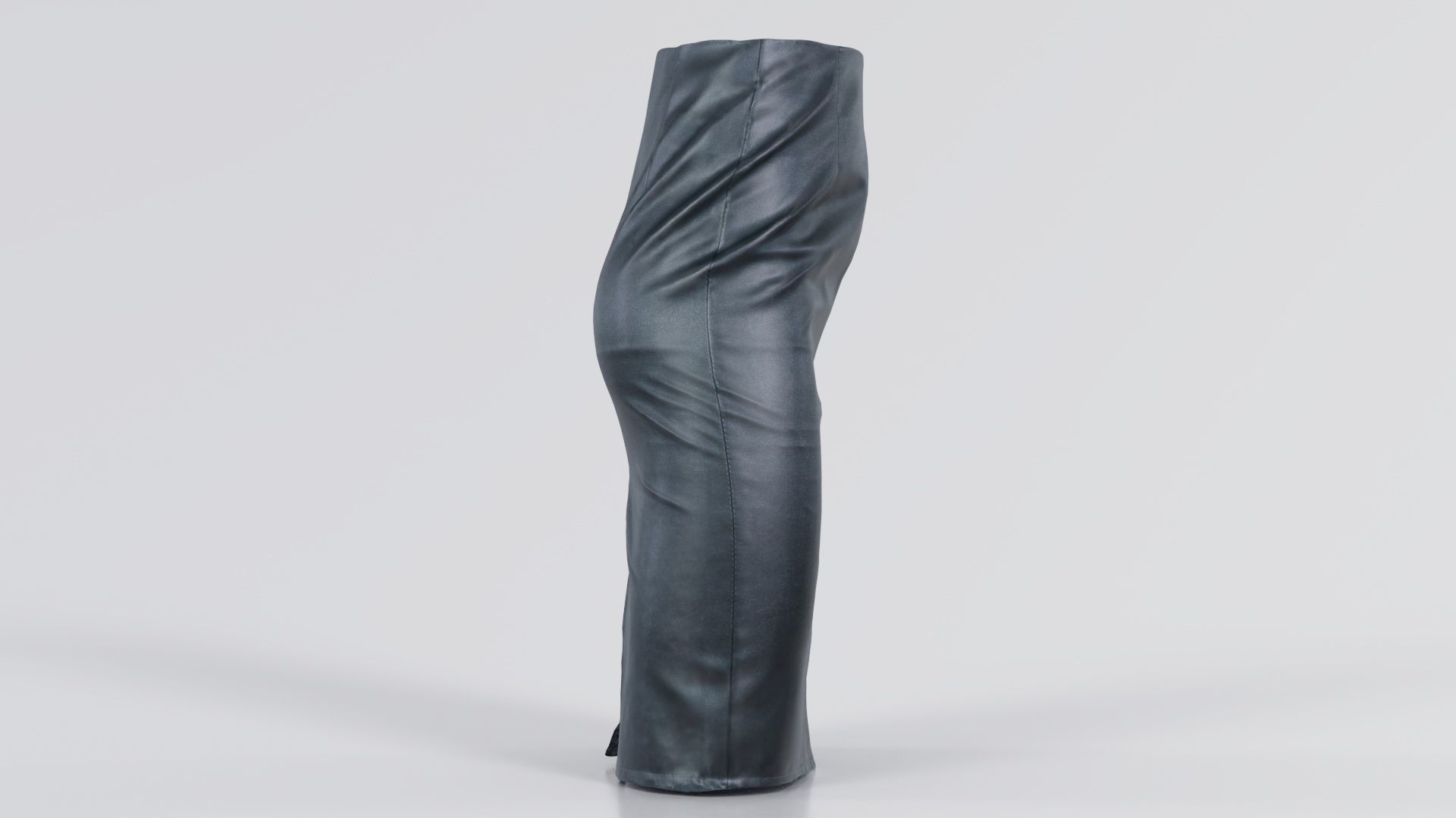 Black Leather Pencil Skirt Low-poly 3D model_3
