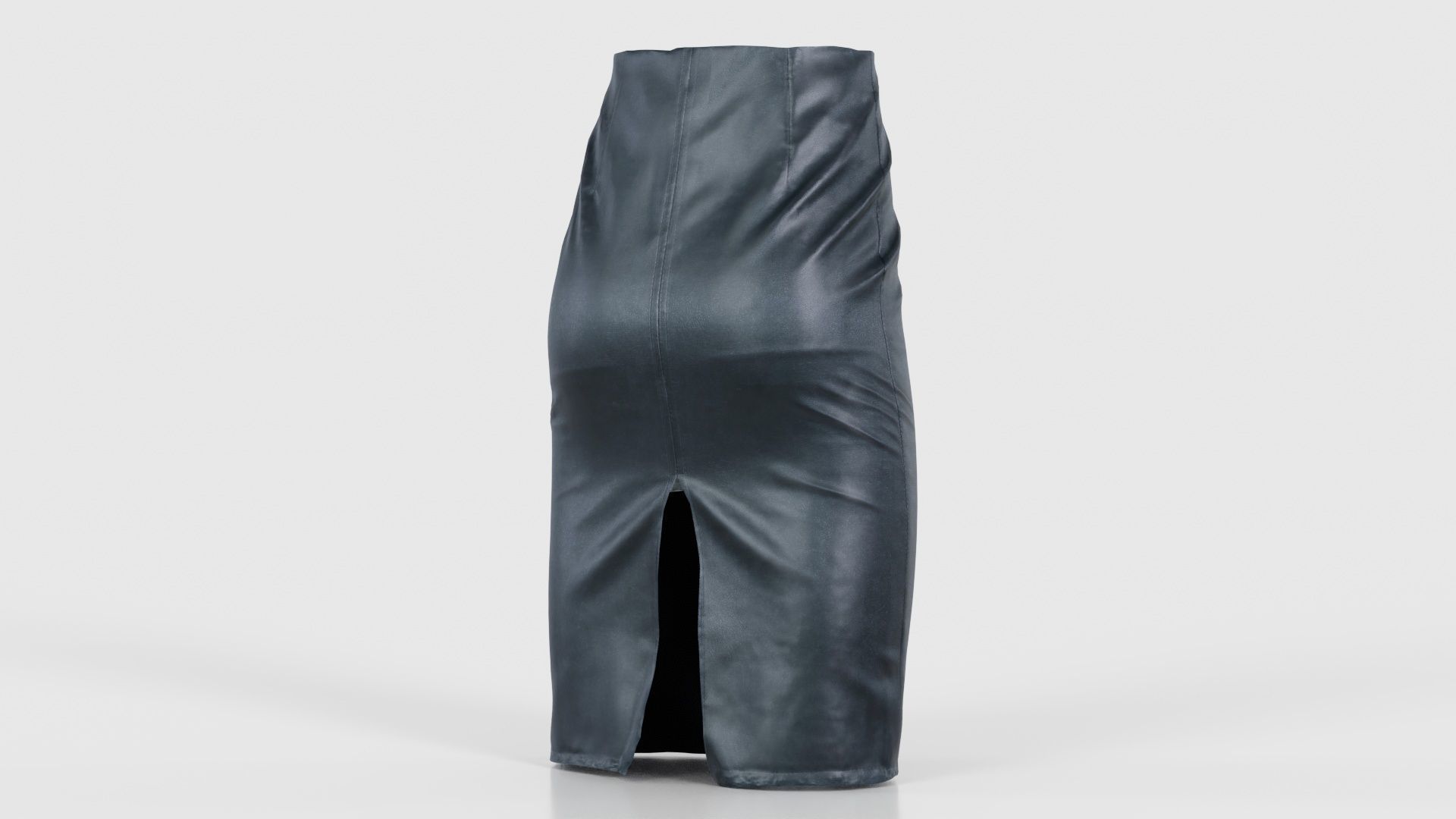 Black Leather Pencil Skirt Low-poly 3D model_20