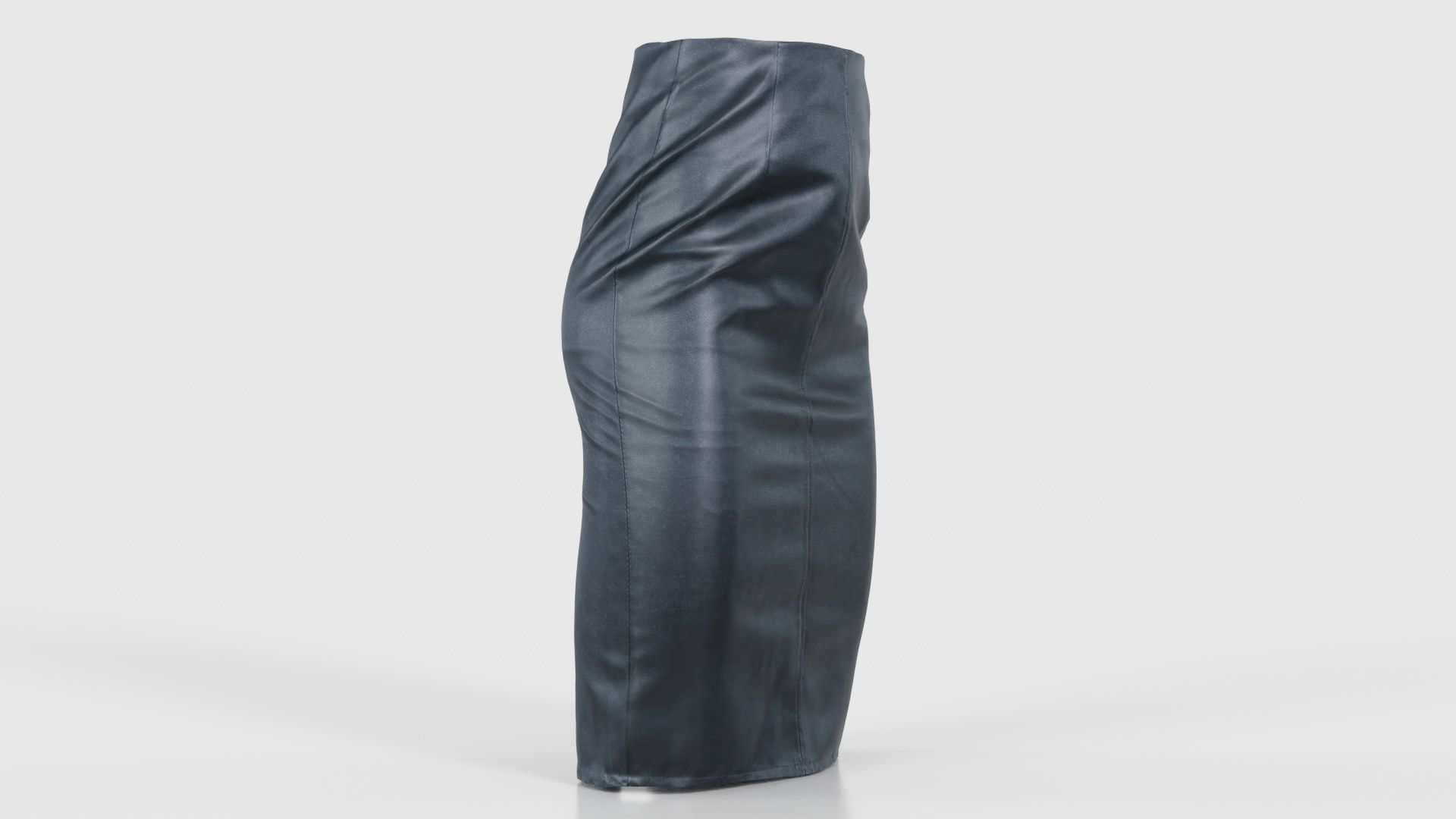 Black Leather Pencil Skirt Low-poly 3D model_17