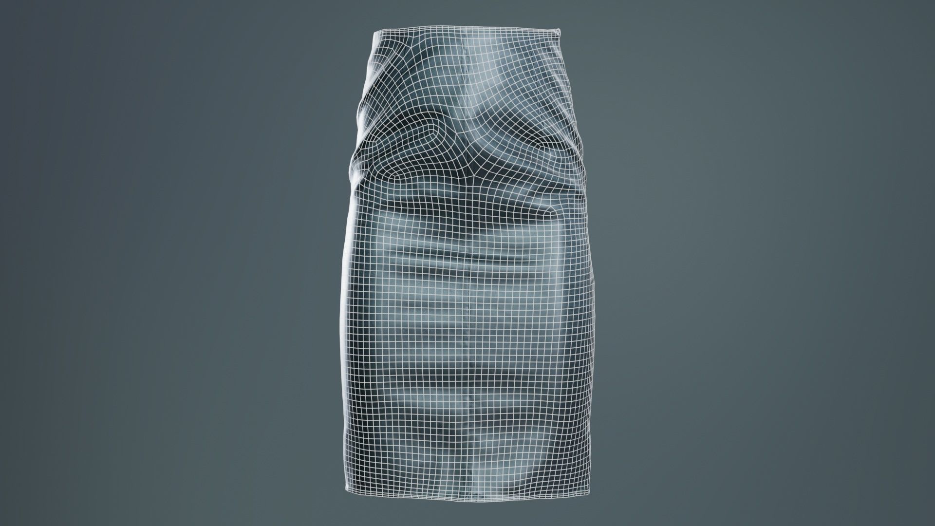 Black Leather Pencil Skirt Low-poly 3D model_9