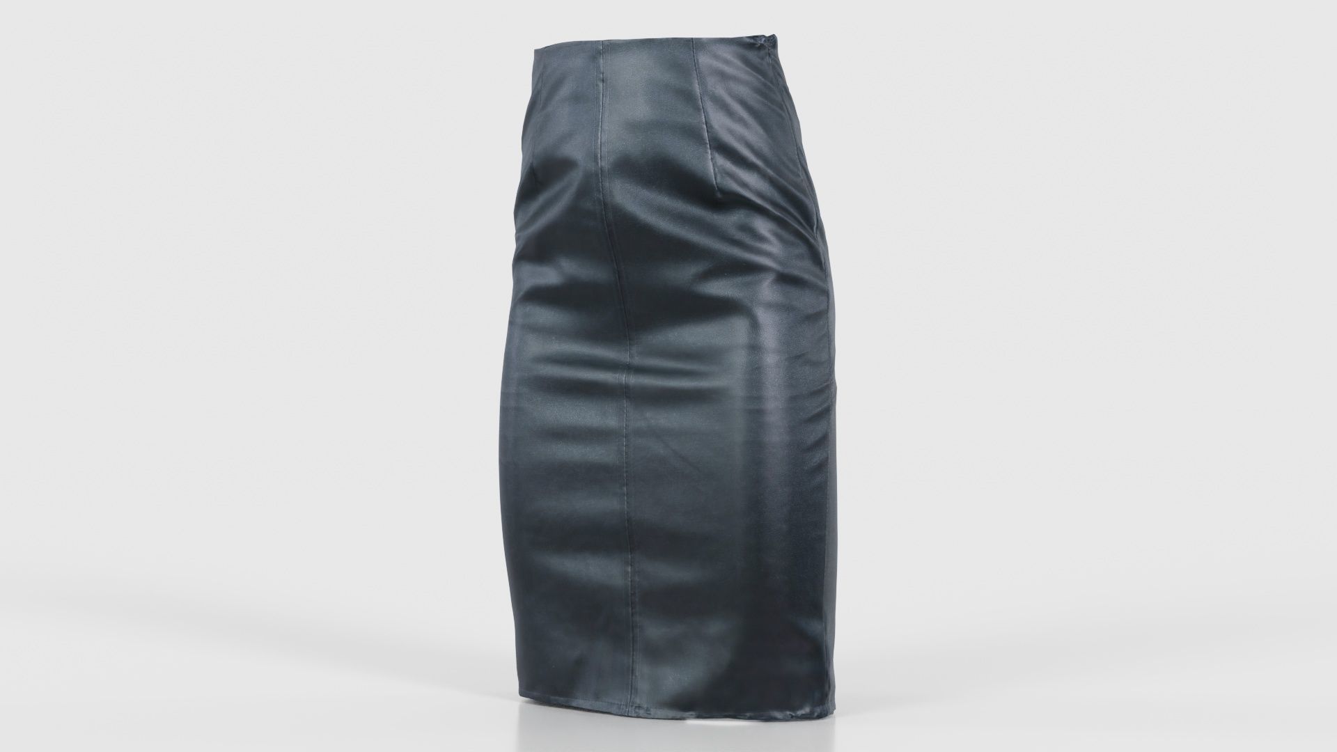 Black Leather Pencil Skirt Low-poly 3D model_26