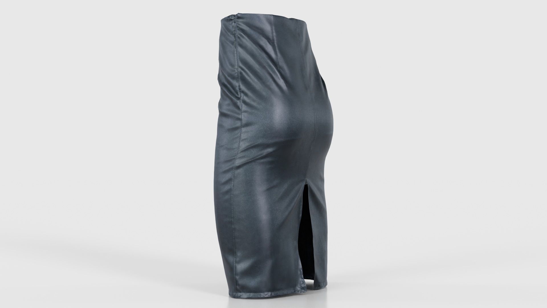 Black Leather Pencil Skirt Low-poly 3D model_23