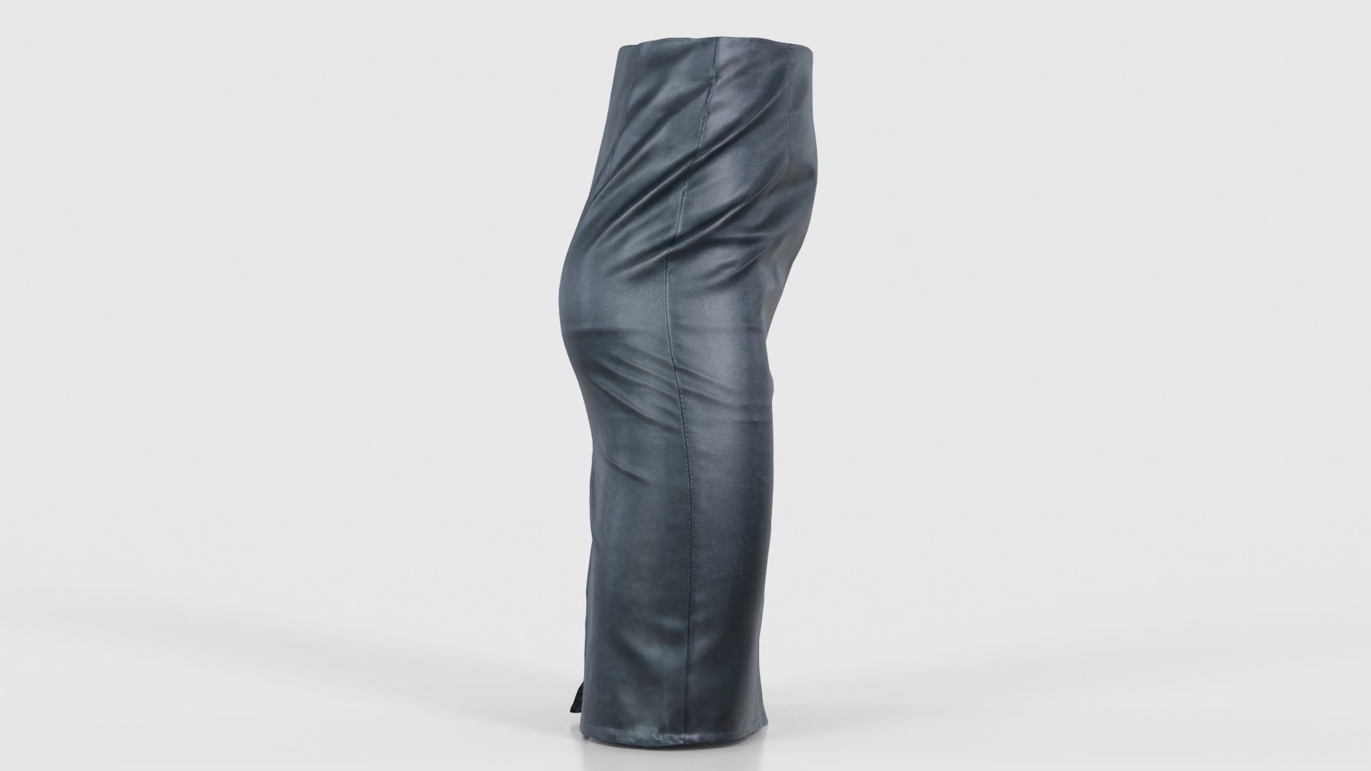 Black Leather Pencil Skirt Low-poly 3D model_18