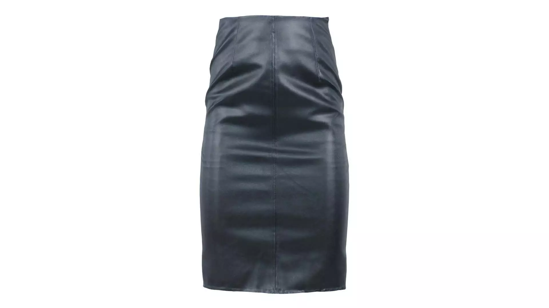Black Leather Pencil Skirt Low-poly 3D model_0