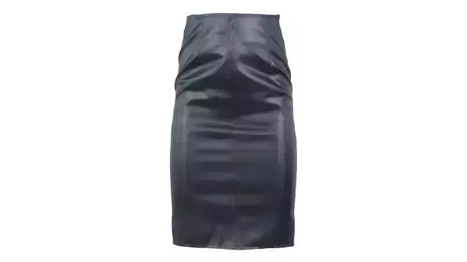 Black Leather Pencil Skirt Low-poly 3D model