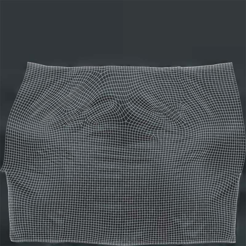 Black Leather Pencil Skirt Low-poly 3D model_14