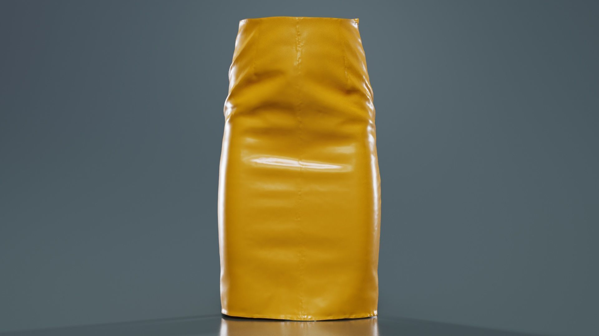 Black Leather Pencil Skirt Low-poly 3D model_12