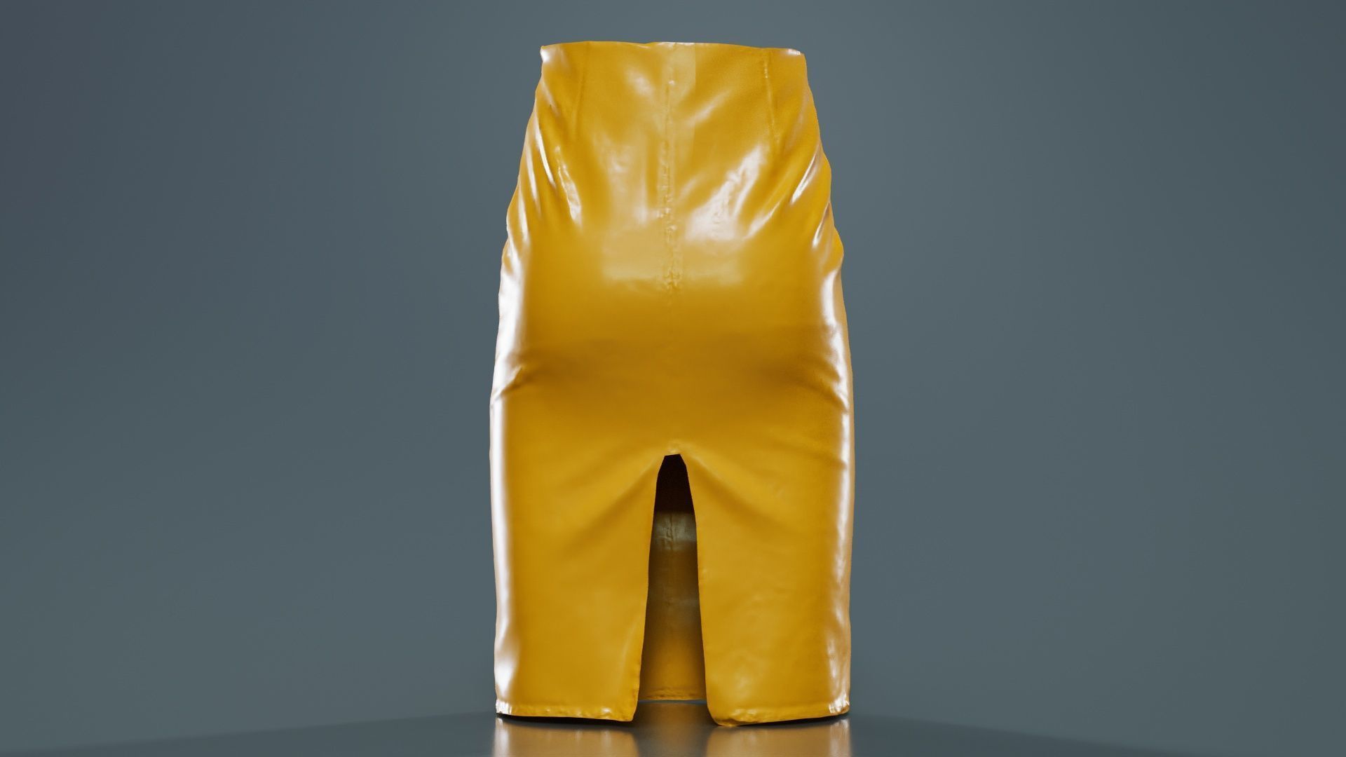 Black Leather Pencil Skirt Low-poly 3D model_13