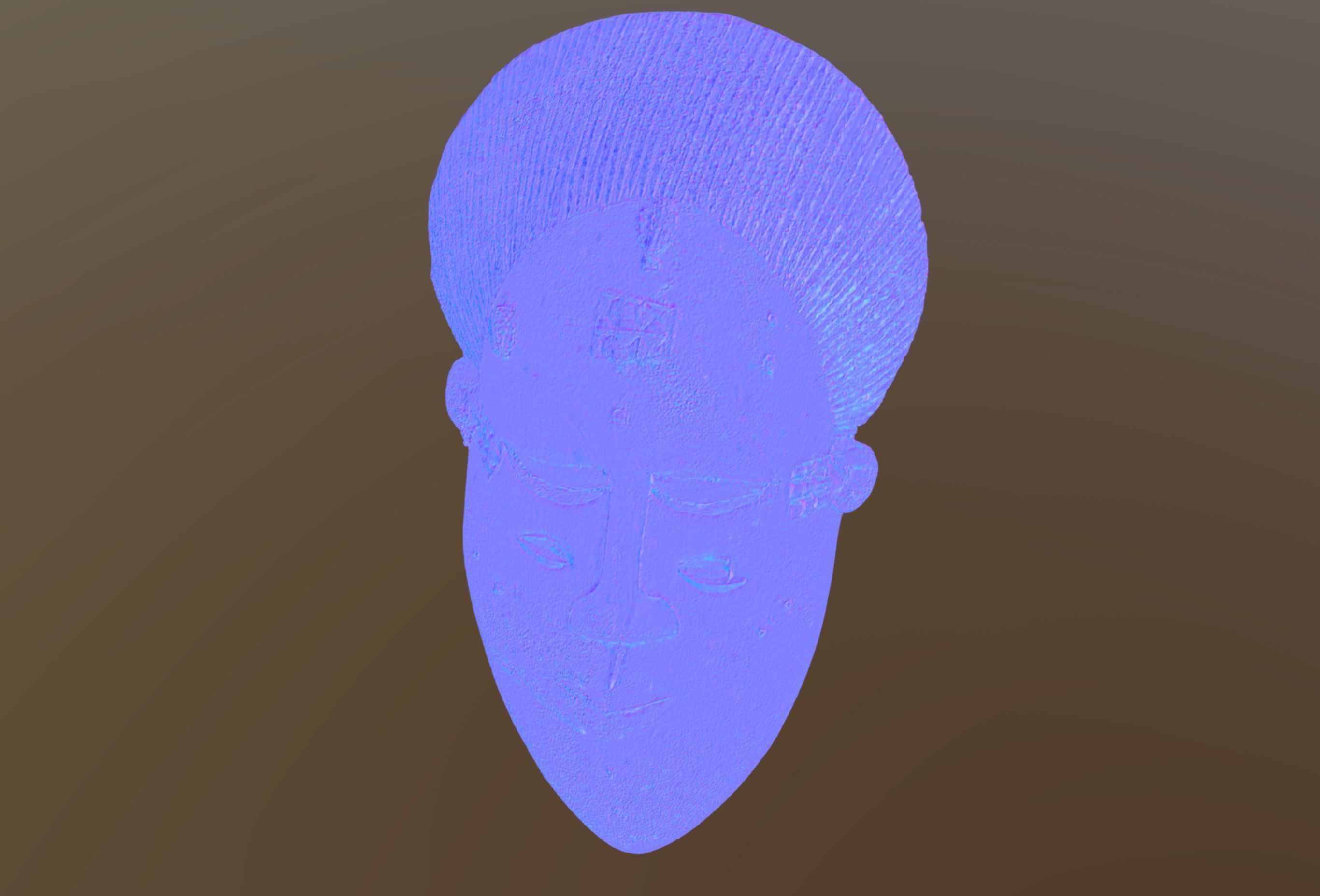 African Mask with cowry 3D model_1