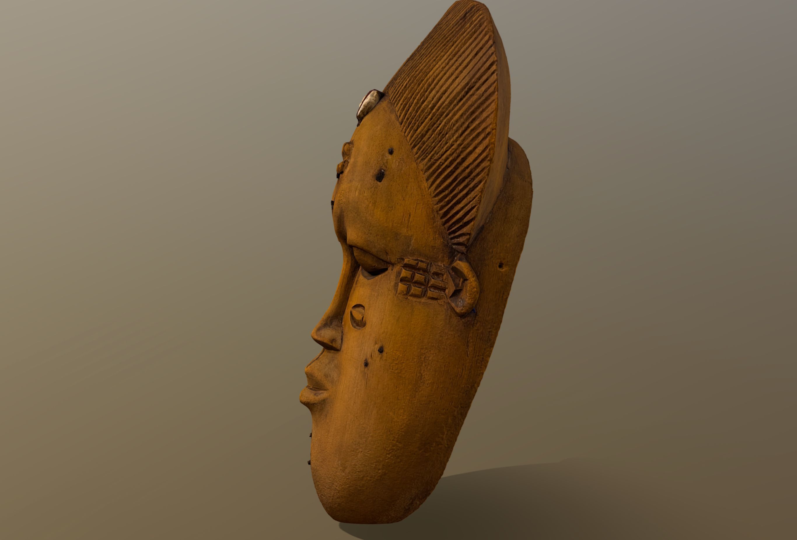 African Mask with cowry 3D model_5