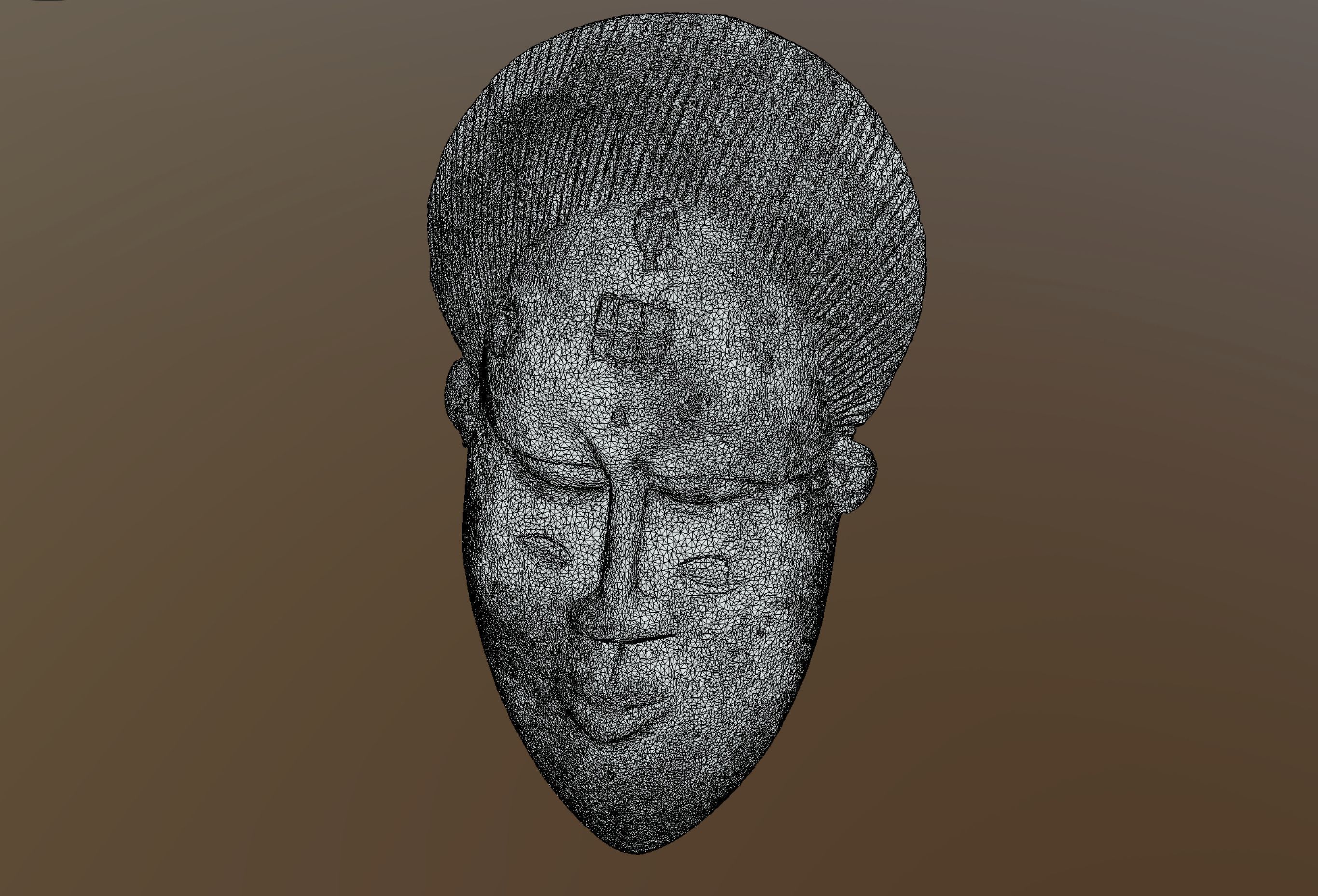 African Mask with cowry 3D model_4
