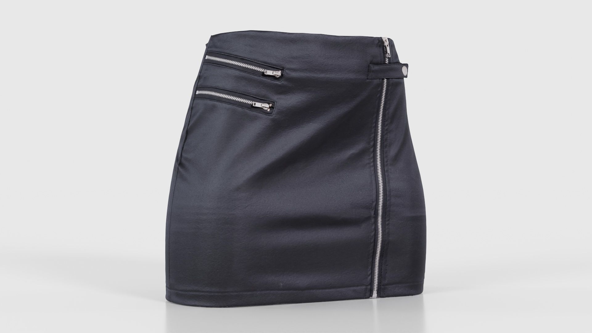 Buckled Zippers Skirt Low-poly 3D model_16