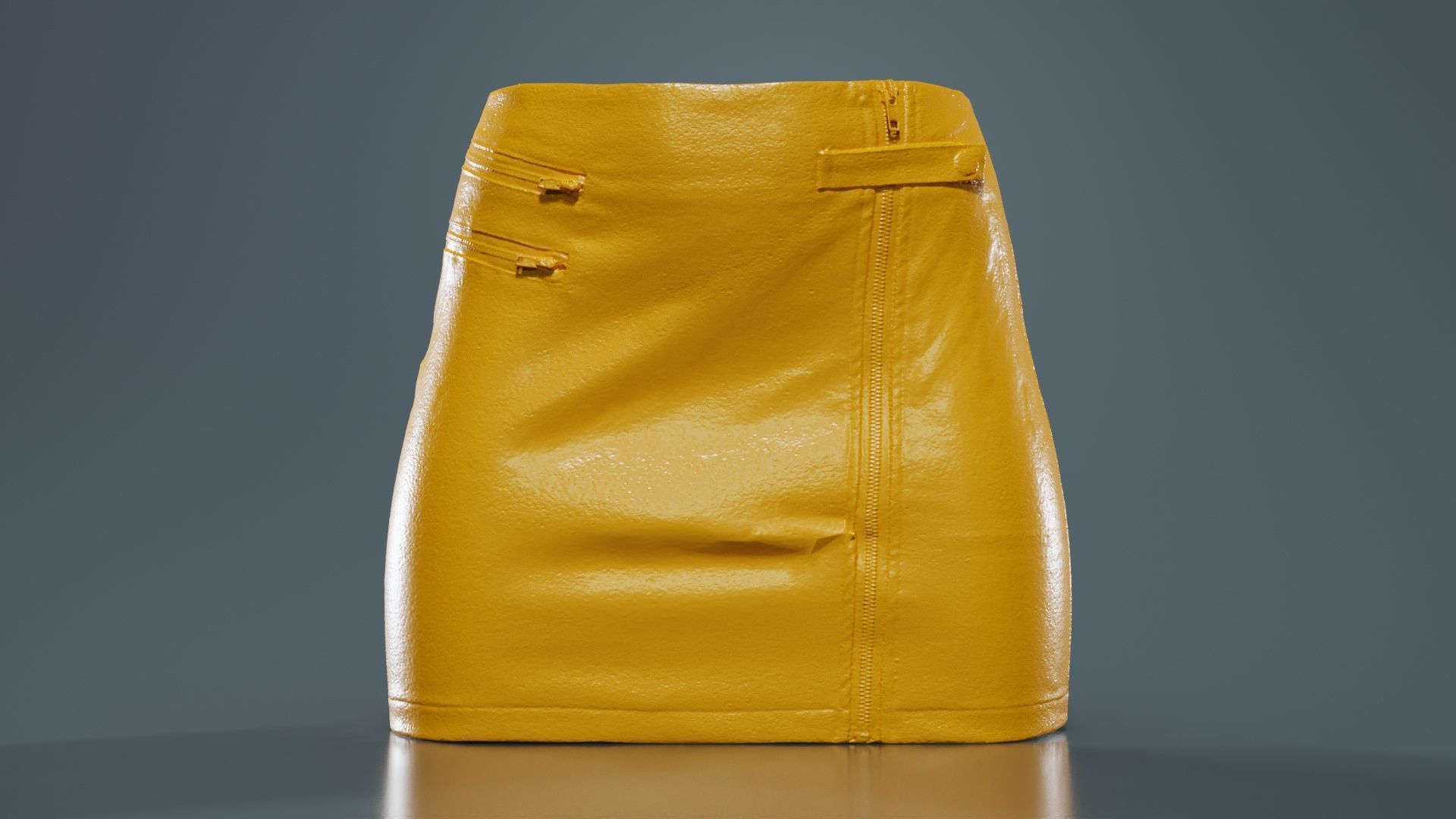 Buckled Zippers Skirt Low-poly 3D model_12