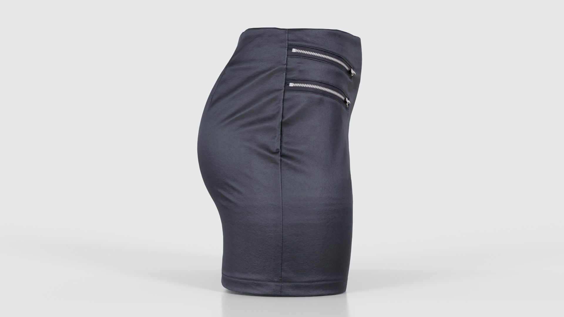 Buckled Zippers Skirt Low-poly 3D model_18