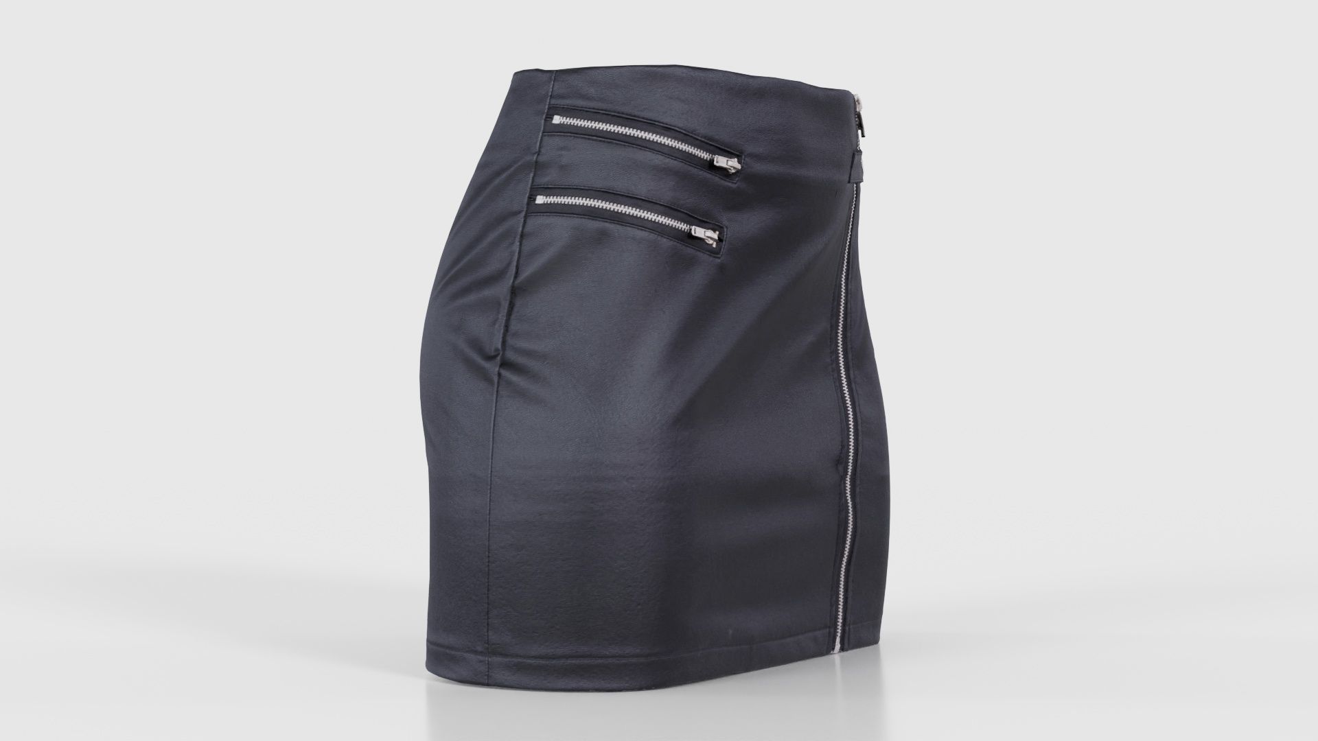 Buckled Zippers Skirt Low-poly 3D model_17