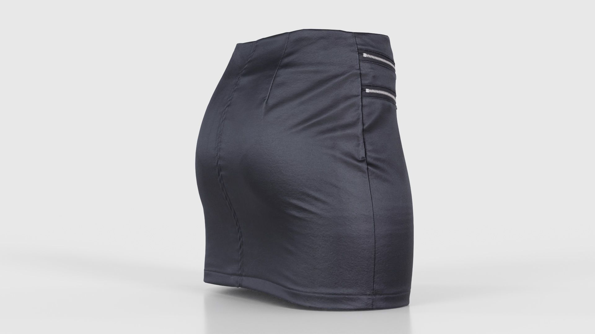 Buckled Zippers Skirt Low-poly 3D model_19