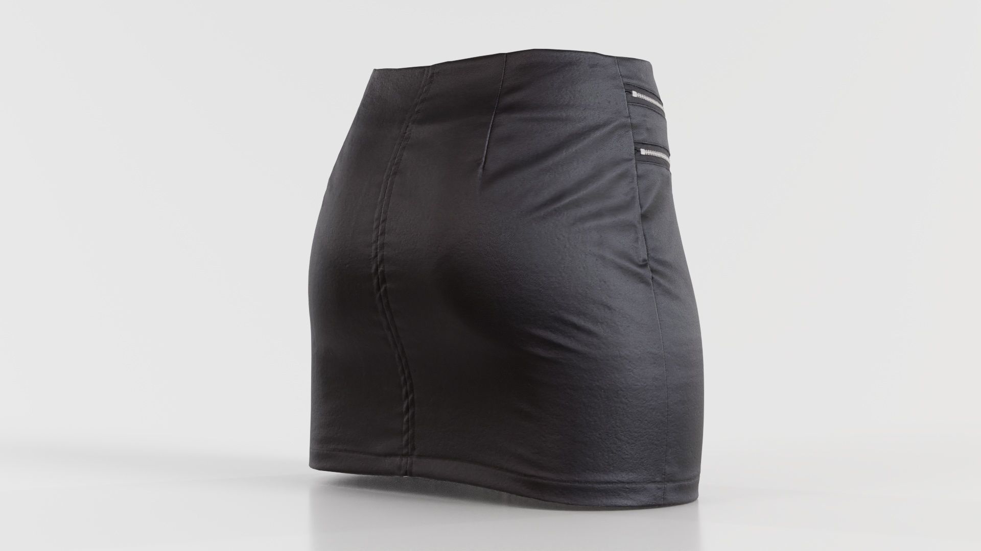 Buckled Zippers Skirt Low-poly 3D model_1