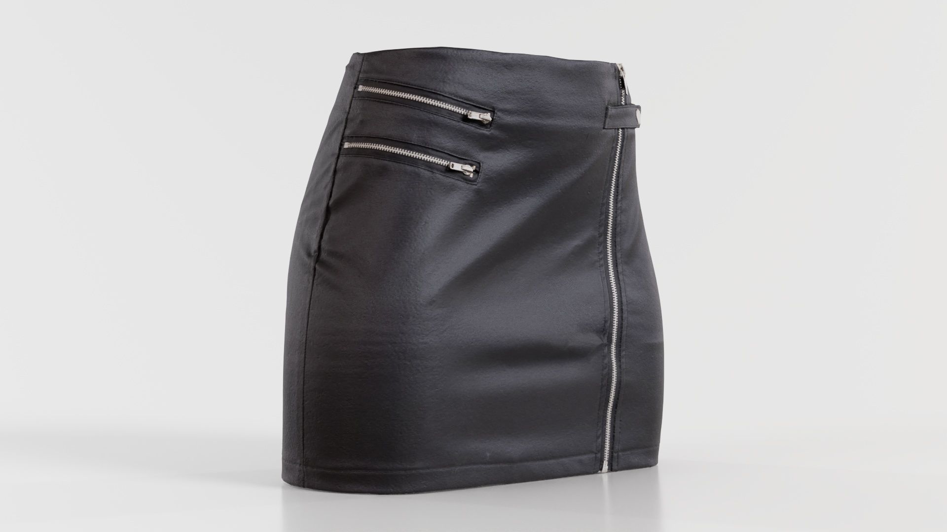 Buckled Zippers Skirt Low-poly 3D model_2