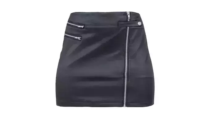 Buckled Zippers Skirt Low-poly 3D model