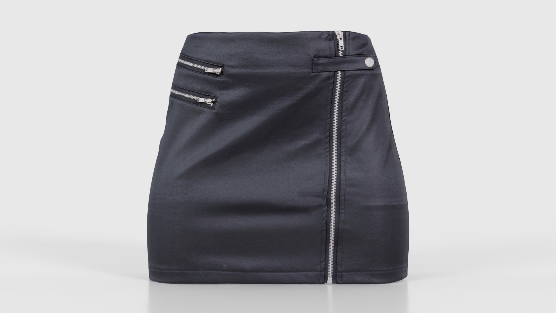 Buckled Zippers Skirt Low-poly 3D model_15