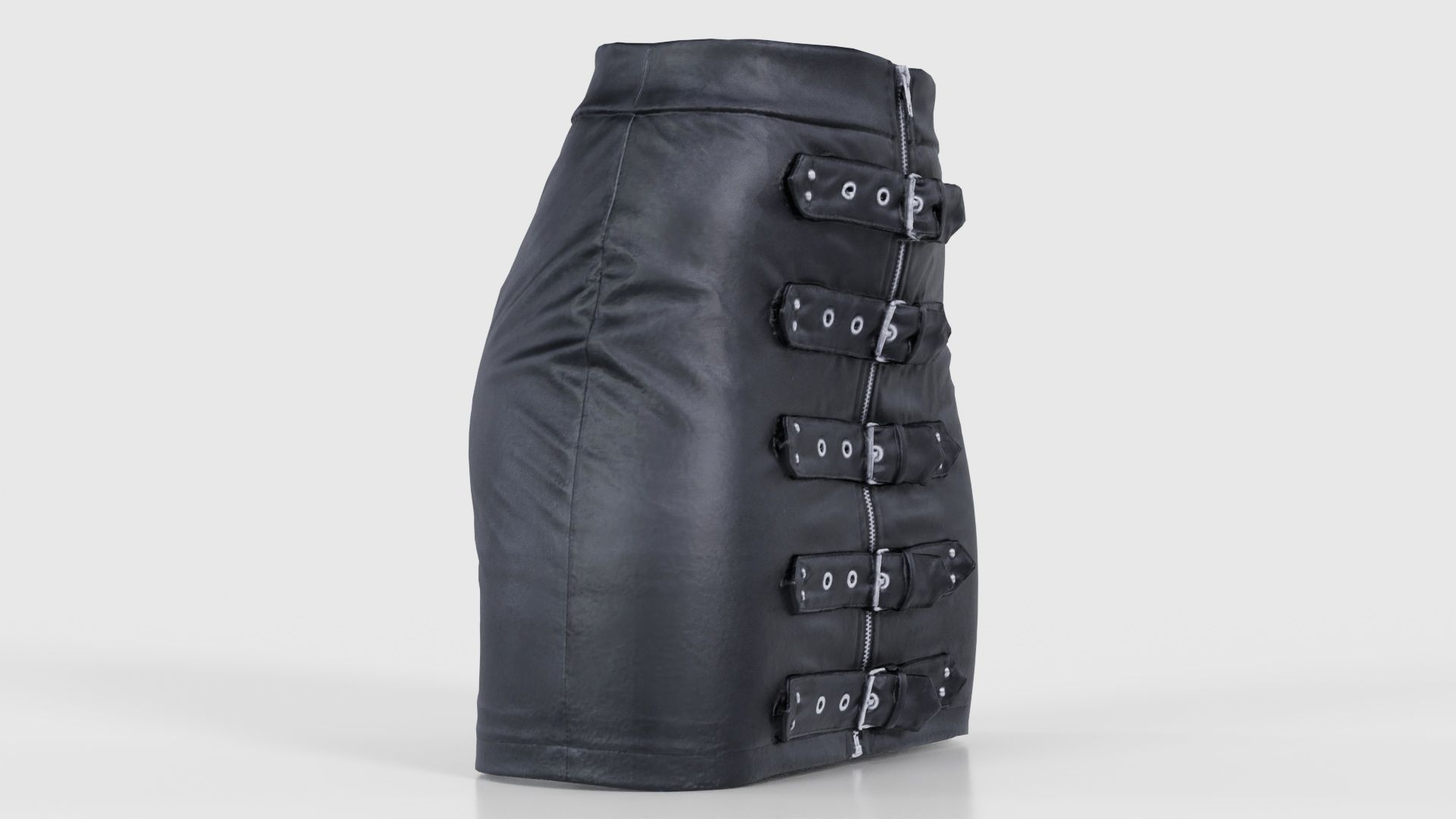 Buckles Leather Skirt Low-poly 3D model_17
