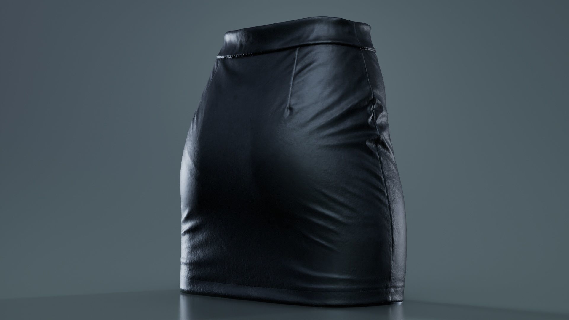 Buckles Leather Skirt Low-poly 3D model_7