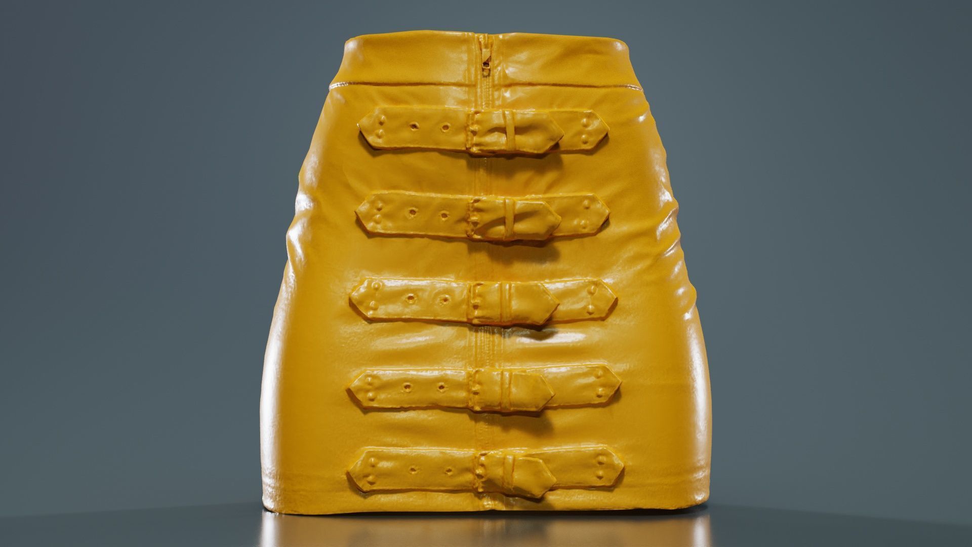 Buckles Leather Skirt Low-poly 3D model_12